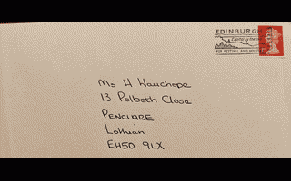 Ms H Wauchope, 13 Polbeth Close, Penclare, Lothian EH50 9LX